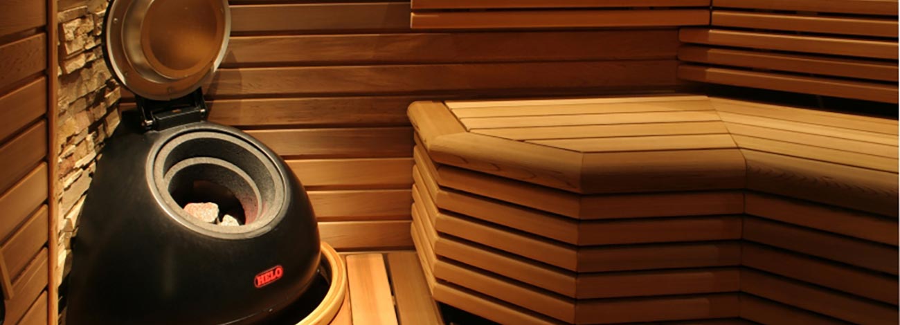 Dusche mit Sauna